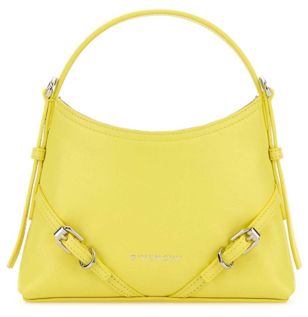 Givenchy Voyou Nano Yellow Shiny Leather Top Handle Crossbody Shoulder Bag